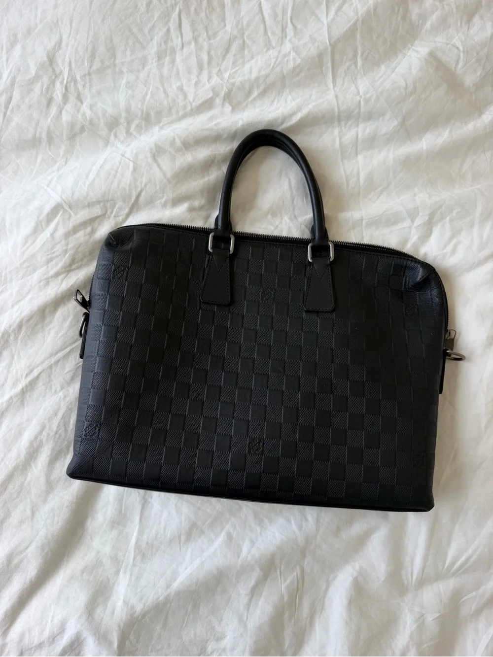Louis Vuitton Black Damier Graphite Leather Laptop Briefcase